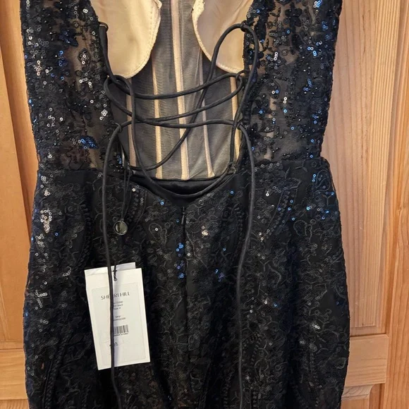 Sherri Hill Black Sequin Mini Dress - Picture 2 of 6